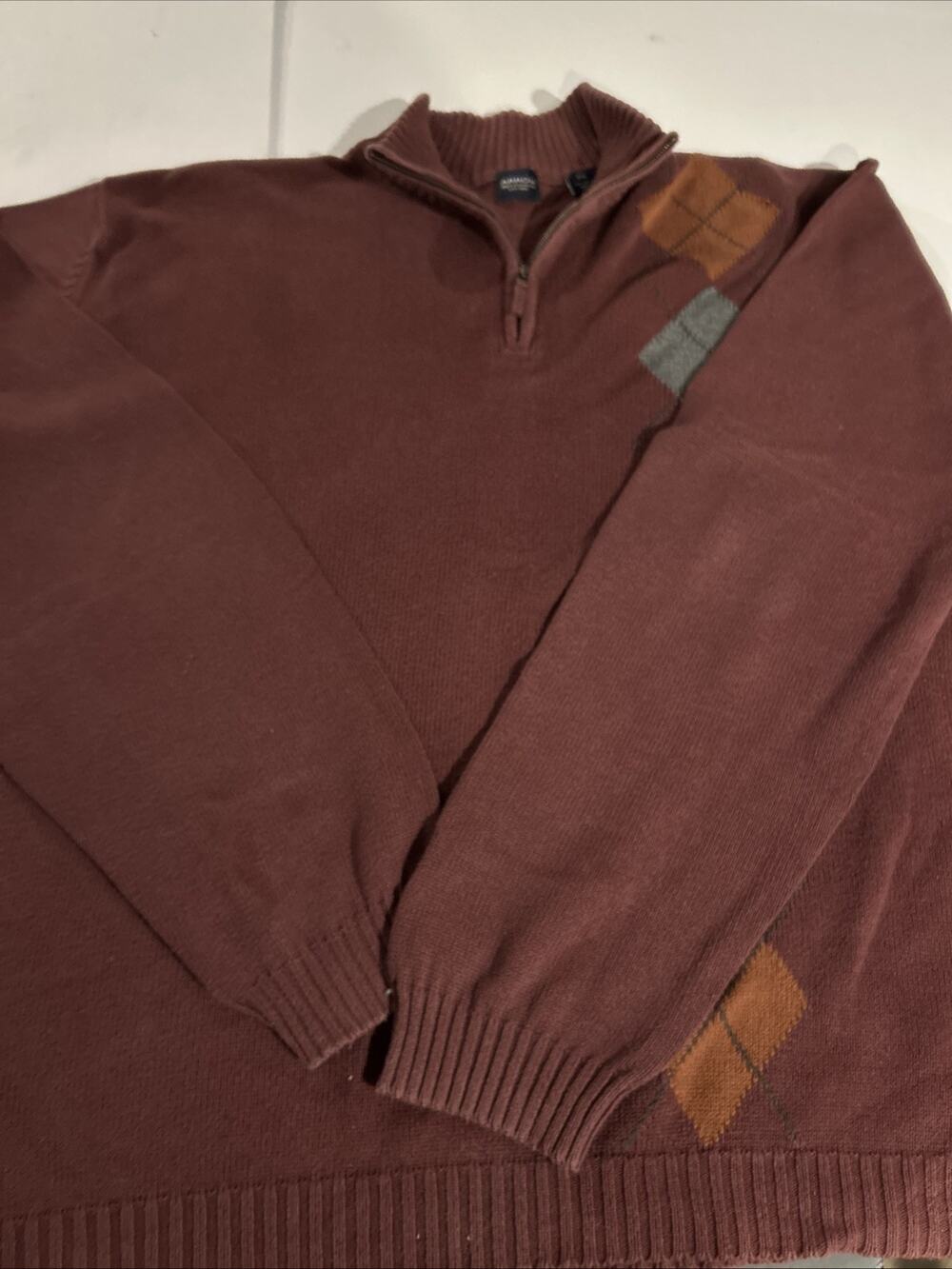 Arrow USA 1851 Mens XXL Burgundy 100% Cotton Crewneck Knit Sweater RN 36543